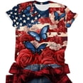 thumbnail image 4 of Qingpeng 4th of July Patriotic T Shirts for Women Summer Star Print Shirts Women's Independence Day Short Sleeve Casual Tee Tops, 4 of 6