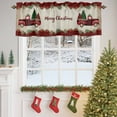 thumbnail image 5 of Merry Christmas Red Truck Valances for Windows, Plaid Xmas Tree Garland Vintage Letter Rod Pocket Valance Short Window Treatments Curtains for Kitchen Bathroom Bedroom Decor, 60 x 14 In, 5 of 9