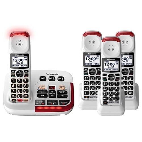 Panasonic KXTGM420W Plus (3) KXTGMA44W 4 Handset Amplified Cordless