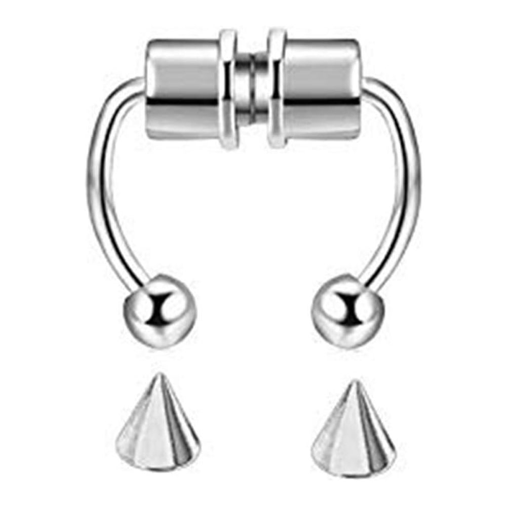 New Fashion Fake Nose Ring Hoop Magnetic Horseshoe Rings 316l Steel Faux Septum Rings Non Piercing Clip On Nose Hoop Rings For Women Gift U7R3 - image 5 of 9