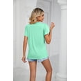 thumbnail image 3 of Uniexcosm Womens Tops Casual V Neck Short Sleeve Basic T Shirt, 3 of 6