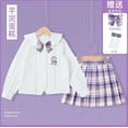 thumbnail image 1 of Sanrios-Conjunto de uniforme JK para niña, suéter de punto, cárdigan, camisa, Top, Falda plisada, dibujos animados, My Melody, Kuromi, Cinnamoroll, 3 piezas, 1 of 5