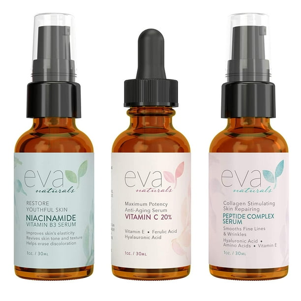 Natural Firm & Glow Skincare Set of 3 Serums Skin Care Kit with 20