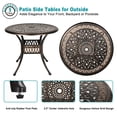 thumbnail image 4 of Haverchair 3 Pieces Outdoor Bistro Set, All-Weather Cast Aluminum Conversation Set with Umbrella Hole, Red Cushions, 4 of 7