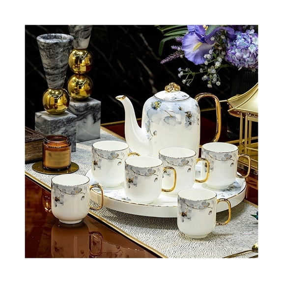 8-piece ceramic water set tea set afternoon tea kettle teacup housewarming gift