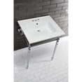 thumbnail image 3 of Kingston Brass KVPB25227W4CP Edwardian 25" Ceramic Console Sink with Brass Legs (4-Inch, 3-Hole), White/Polished Chrome, 3 of 8