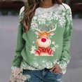 thumbnail image 2 of Sudaderas de Cuello Redondo de Navidad Para Mujer Otoño E Invierno Casual Navidad Elk Impreso Manga Larga Pulóver Blusa Tops Odeerbi ODB200309, 2 of 6