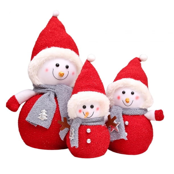 Adornos de mesa de muñeco de nieve navideño Decoración navideña Muñecos de nieve Muñeco de nieve navideño Rojo