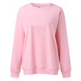 thumbnail image 4 of Oversized Sweatshirt For Women Crewneck Long Sleeve Fleece Lined Pullover Tops Fall Outfits Winter Clothes 2026 Loose Fit Pullover Tops Pink L, 4 of 5