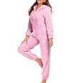 thumbnail image 5 of UQJfacai Womens Fleece Onesies Pajamas Jumpsuit Warm Sherpa Romper Sleepwear One Piece Zipper Cat Ear Hooded Playsuit Loungewear, 5 of 9