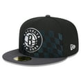 thumbnail image 3 of Men's New Era Black Brooklyn Nets  Rally Drive Checkerboard 59FIFTY Crown Fitted Hat, 3 of 6