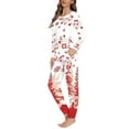 thumbnail image 2 of Renewold Women's Christmas Top and Pajama Set Sleepwear Lounge Sets Music Notes Snowflake Sleepwear Athletic Clothing Size 3XL Thermal Loungewear for Jogger Vacation, 2 of 4