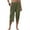 Green, variant on Dellytop Womens Casual Elastic Waist Solid Color 3/4 Summer Capri Pants