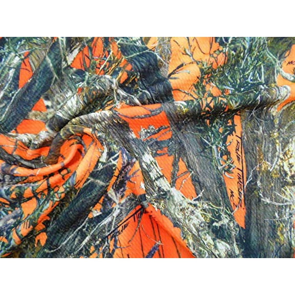 10 Yard Lot Printed Bullet Liverpool Textured True Timber Orange Blaze MC2 Camouflage Fabric U10