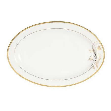 - Lorren Home Trends La Luna Rosalia 14'' Bone China Serving Platter