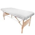 thumbnail image 1 of Sábanas Bajeras Body Linen Polialgodón Blanco Ajuste Espacioso para Mesa de Masaje, 1 of 4