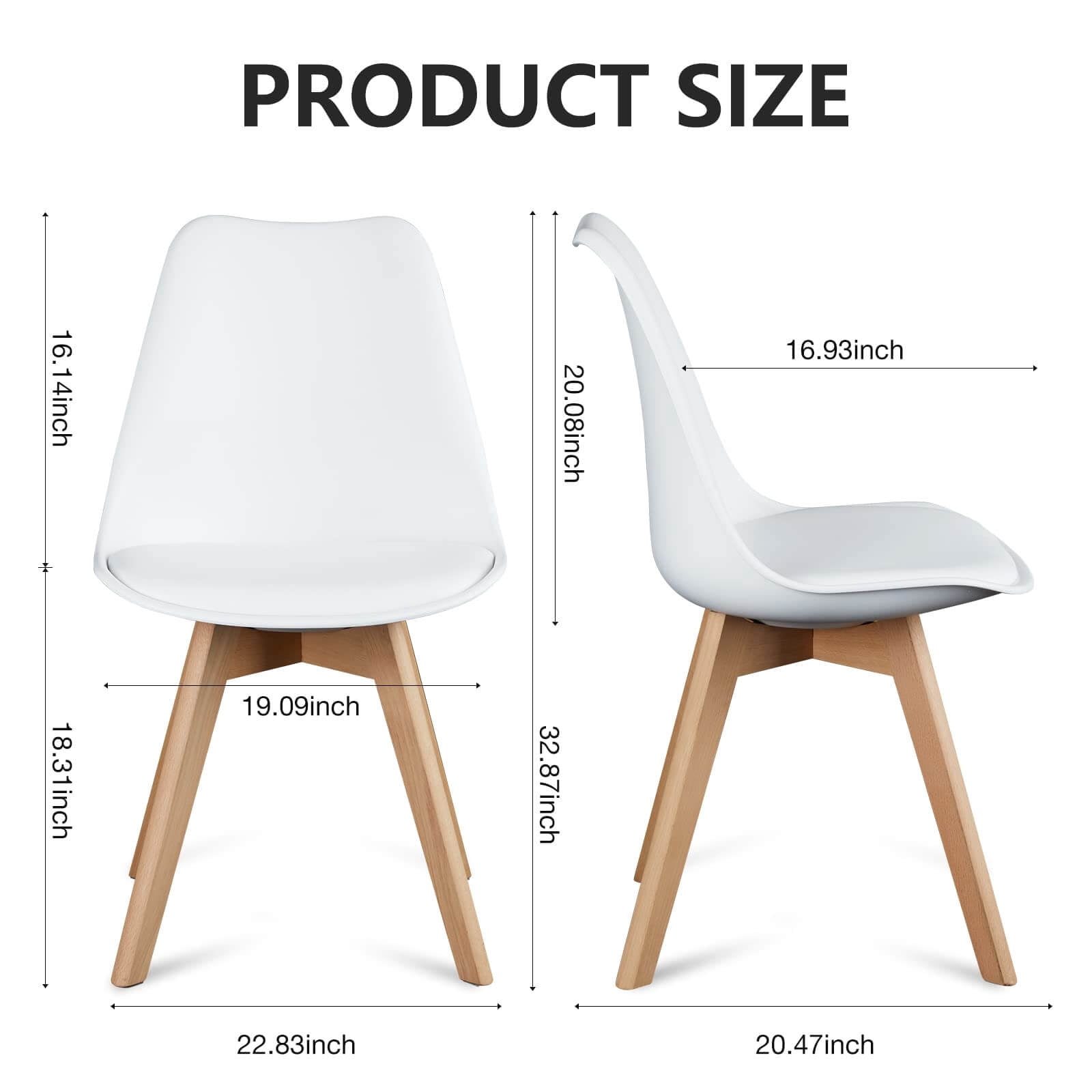 PU Leather Dining Chairs with Wood Legs – Indoor & Outdoor Use