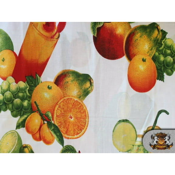 Polycotton Printed FRUIT JUICE Fabric / 60" Wide / Sold by the Yard