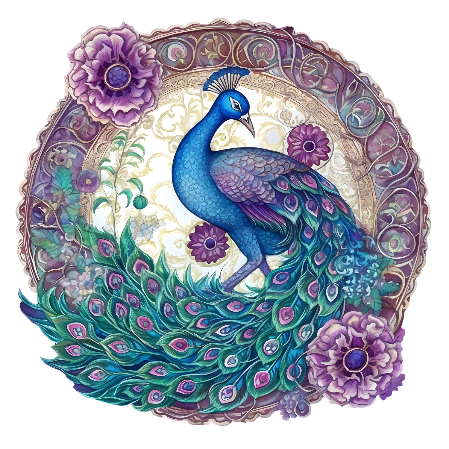 CRAFTHUB Peacock Wooden Puzzle for Adults - Wooden Jigsaw Puzzle for Ages 13+, Size: 10.8"x10.6"