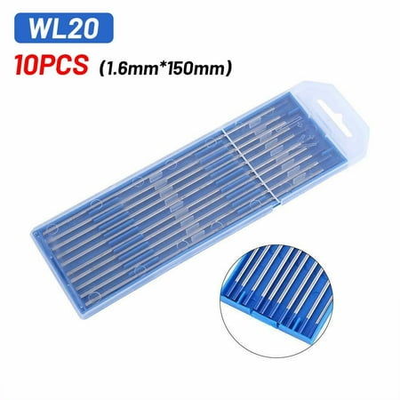 

10pc TIG Welding Tungsten Rod Electrodes 2% Lanthanated 3/32” x 7” (Blue WL20)