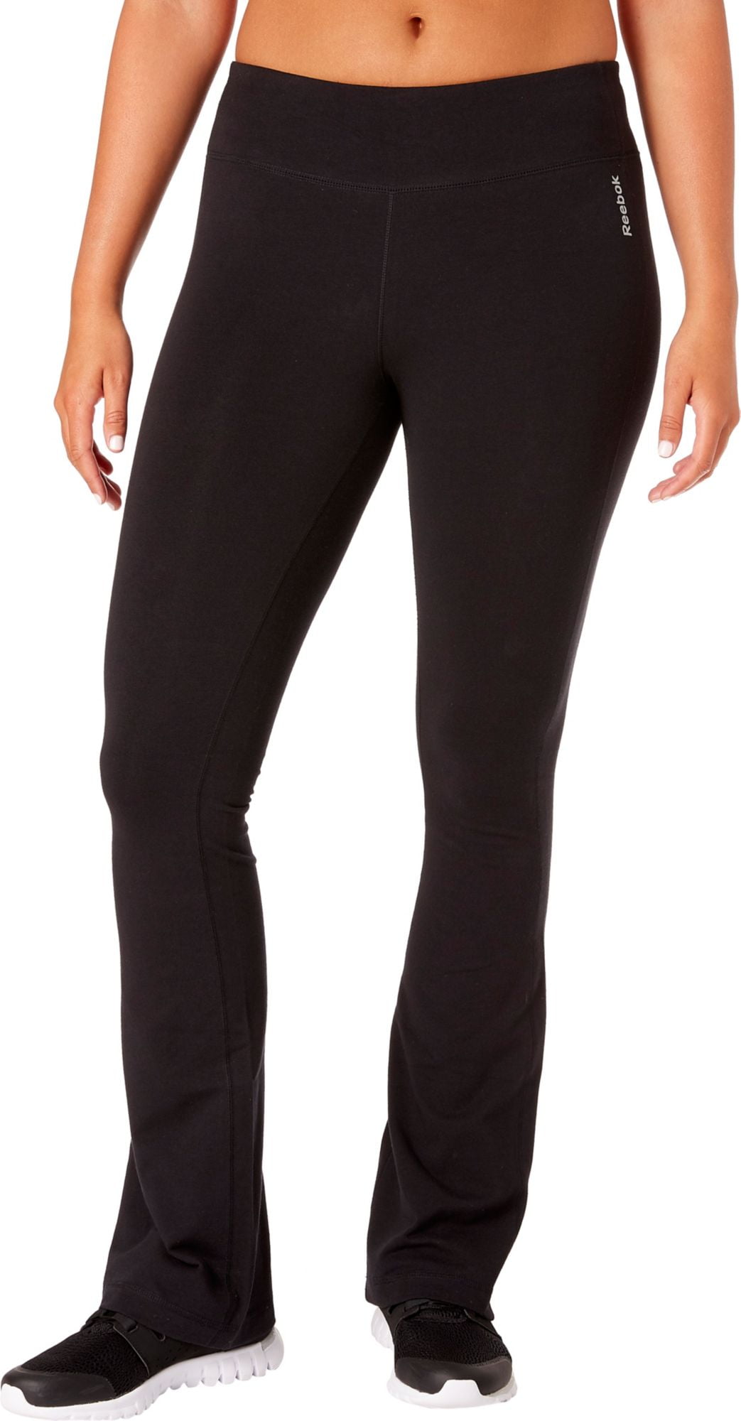 reebok women's stretch cotton flare pants