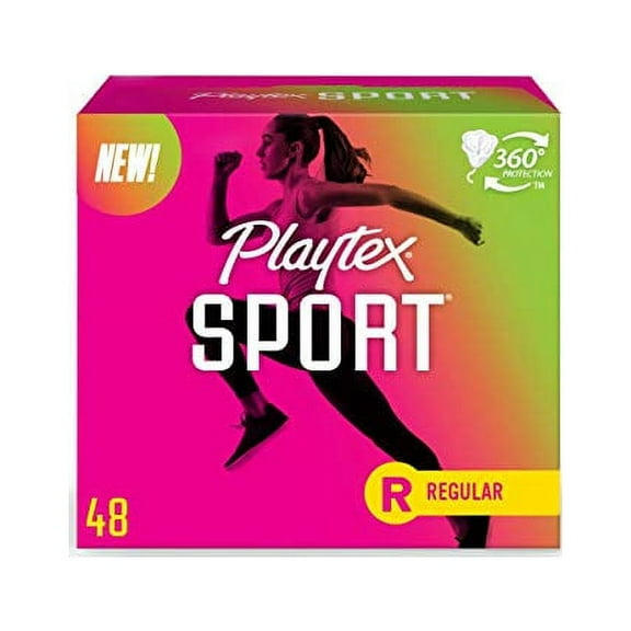 Playtex, Sport Tampons Regular Absorbency, White, Unscented, 48 Count