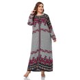 thumbnail image 2 of Tralilbee Robe Décontractée Moderne à Manches Longues Imprimée Grande Taille pour Femme Longue Mode Robe Décontractée Jusqu'au Sol Robe à Manches Longues 4TG Chandail, 2 of 6
