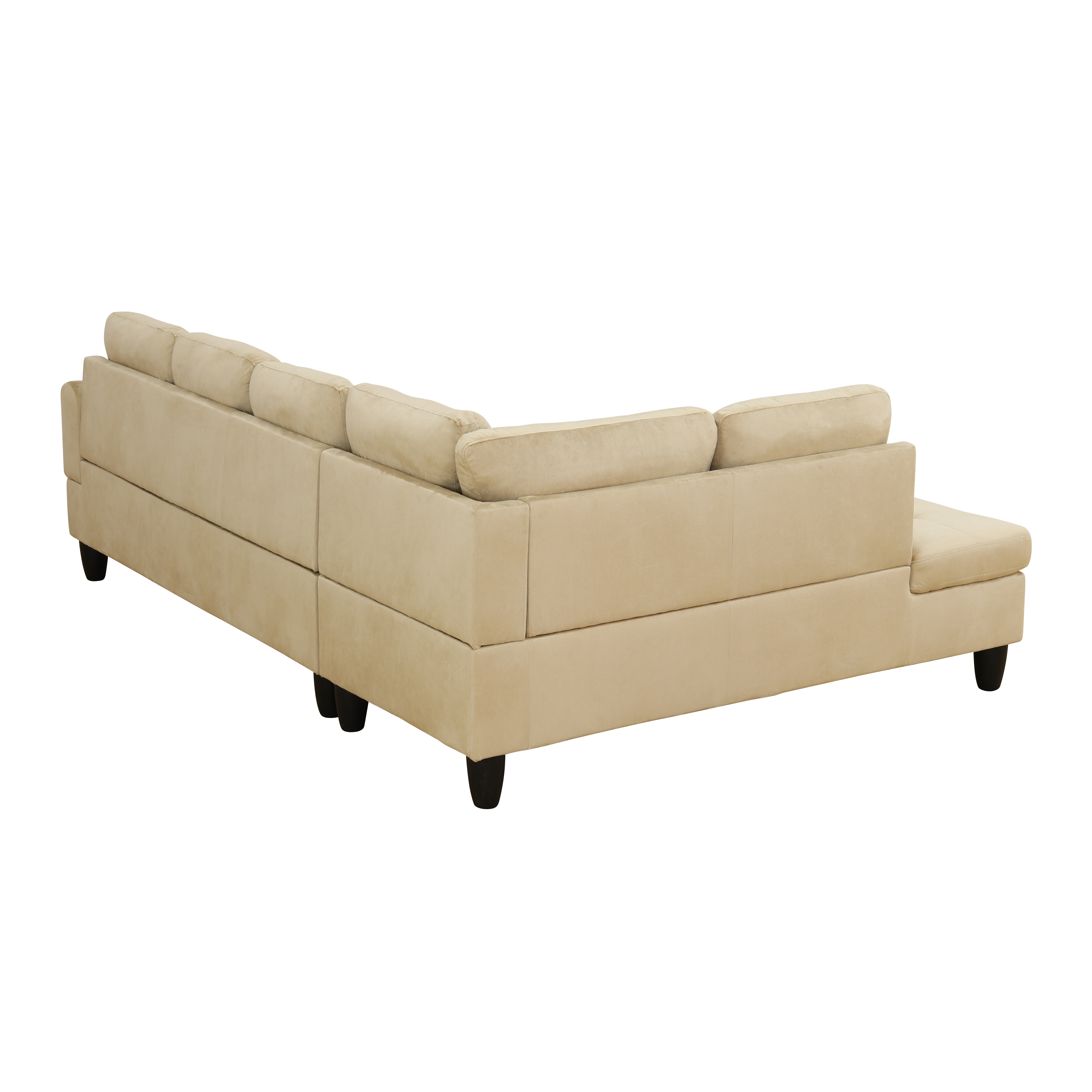 MAYEERTY 97" Flannel Sectional Sofa, 2-Piece Couch Living Room Sofa Set without Ottoman, Beige (Left)
