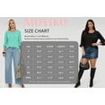 thumbnail image 7 of MOYIKO Women 3/4 Sleeve T Shirt Casual Crewneck Plain Blouse Lake Green Bell Sleeve Pleated Fall Top S, 7 of 7