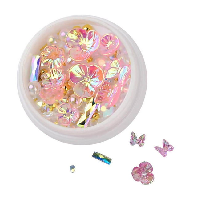 Nail Art Crystal Flower Shining Rhinestone Pearl Nail Sequin Rhinestone Manicure Decoration