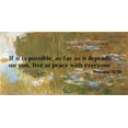 thumbnail image 2 of ArtsyQuotes 32x18 Gold Ornate Wood Framed with Double Matting Museum Art Print Titled - Bible Verse Quote Romans 12:18, Claude Monet - Country Scene, 2 of 4