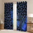 thumbnail image 2 of Manfei Flying Butterfly Black Out Curtains for Female Men Teens,Bling Blue Glitter Curtains Pack of 2 (42x63 Each),Cheetah Print Bedroom Curtains,Ultra Soft Home Decor, 2 of 6
