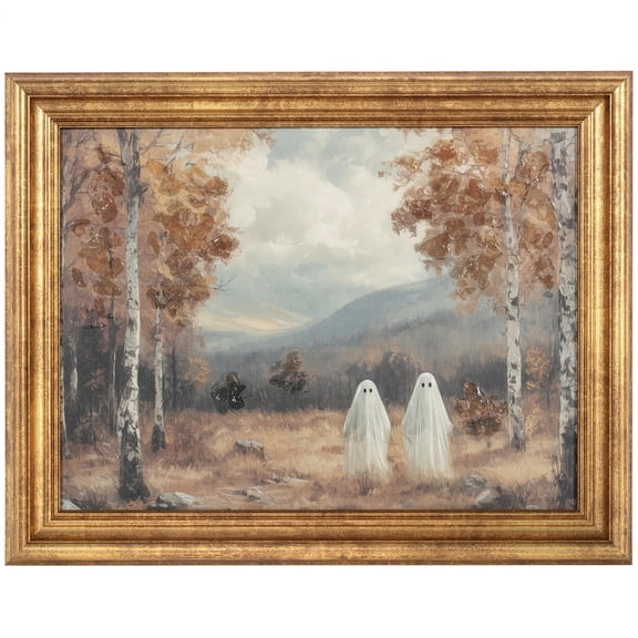 My Texas House Ghost Walk Halloween 14x11 Framed Canvas Art Print