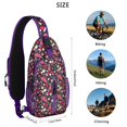 thumbnail image 5 of Sling Backpack,Dark Blue Christmas Pattern Crossbody Bag with Water Bottle Holder,Waterproof Sling Bag for Men/Women with Chest Phone Holder for Hiking,Travel, 5 of 6