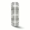 thumbnail image 3 of Edward Mirell Titanium w/14k White Gold Textured Lines 7.5mm Band, 3 of 7