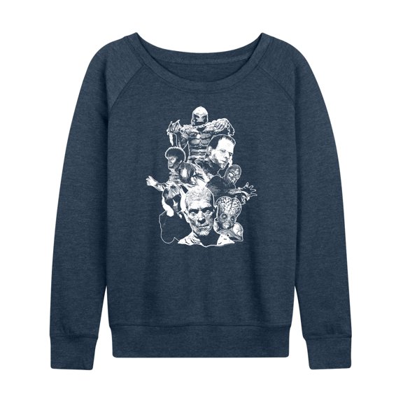 Classic Monsters - Popular Monsters of All Movies - Women's Lightweight French Terry Long Sleeve Shirt