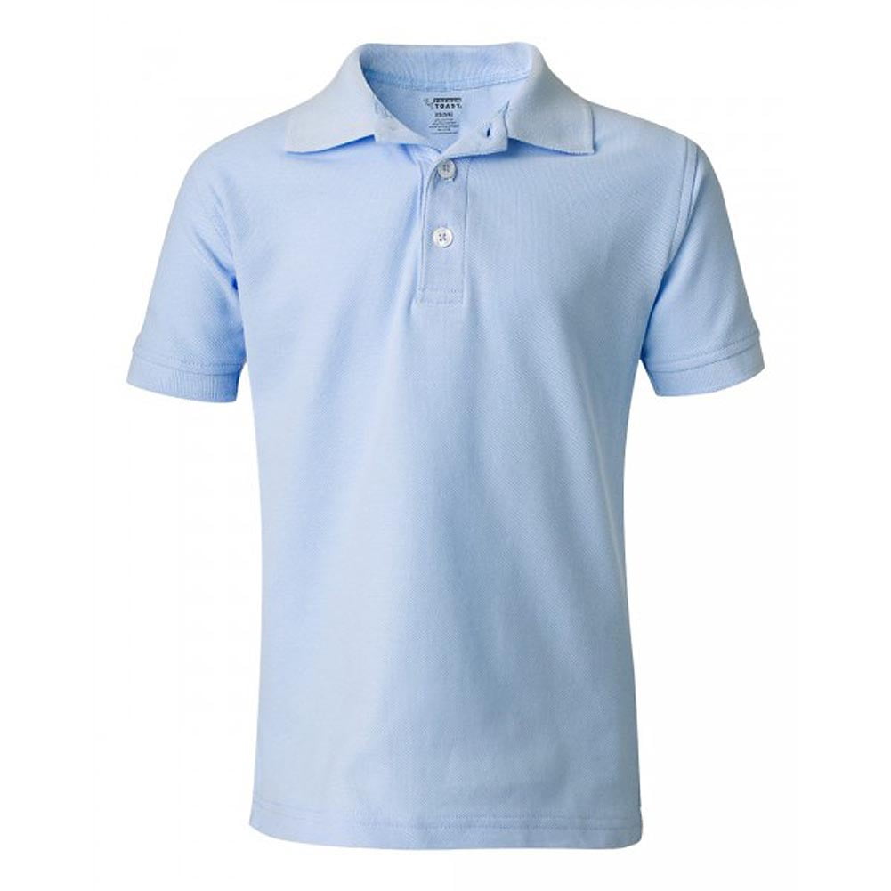 light blue school polo shirt
