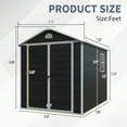 thumbnail image 6 of CarButler 6x8ft Resin Outdoor Storage Shed Heavy Duty Waterproof Shed with Floor,Window and Lockable Doors for Garden Patio Backyard Black, 6 of 8