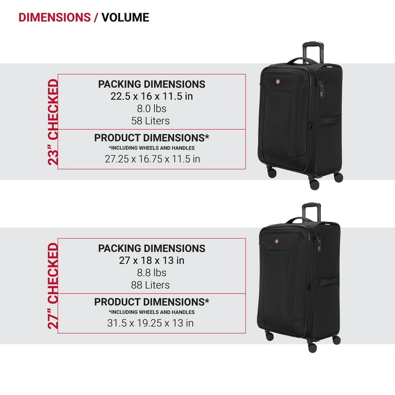 SWISSGEAR Stride 3-Piece Expandable Spinner Luggage Set in Black