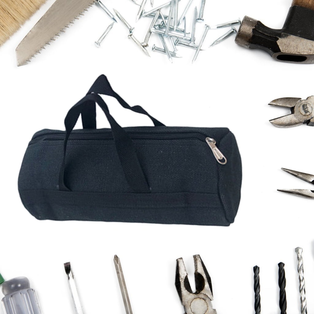 Yokua Canvas Tool Bag Handbag Storage Large Capacity Wide Mouth Zippered Tool Bag