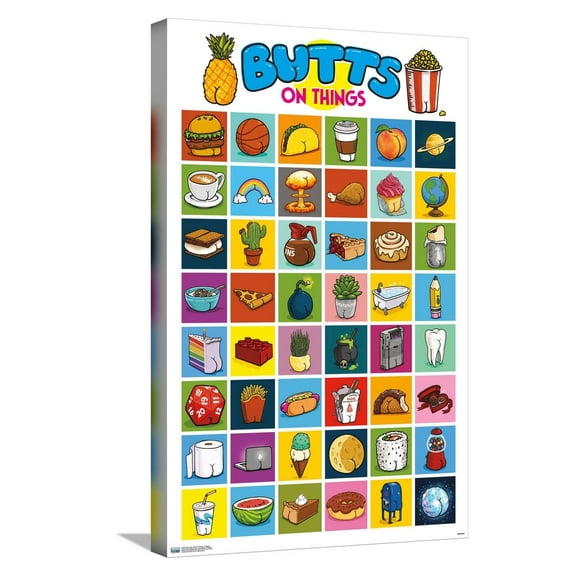 Brian Cook: Butts on Things - Collage Canvas Wall Poster, 14.725" x 22.375"