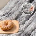 thumbnail image 4 of Exclusivo Mezcla Fuzzy Faux Fur Bed Blanket Queen Size, Reversible Shaggy Sherpa Fleece Blankets,Fluffy Plush Warm Throws for Couch, Bed, 90X90 Inches, Gradient Grey, 4 of 10