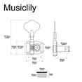 thumbnail image 2 of Musiclily Pro 2R2L 19:1 Ratio Open Gear Bass Tuners Machine Heads Tuning Keys Pegs with Clover Button for Ibanez Style Electric Bass, Chrome, 2 of 5