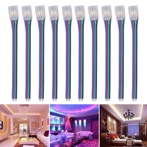 Conectores De Tira De Luz LED, Cable Para Pelar Conectores De Bricolaje De Tira De Luz De PC 10 Piezas Para Fiesta