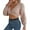Pink, variant on Lovskoo 2024 Cropped Sweaters for Women Trendy Cross Casual Long Sleeve V-Neck Solid Ladies Twist Front Tops Blouse Pink