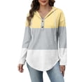 thumbnail image 4 of Cilsoka Womens Button Up Sweatshirts Hooded Striped Print Long Sleeve Drawstring Hoodies Casual Pullover, 4 of 5