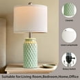 thumbnail image 3 of Oneach 20.5" Modern Table Lamp Set of 2 for Living Room Bedroom Light Green Ceramic Bedside Nightstands Lamps, 3 of 10