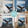 thumbnail image 5 of No Hook Shower Curtain with Snap in Liner, Bald Eagle Soaring Above Mountains Wild Birds Waterproof Bath Curtain Double Layers with See Through Top Window, Nature Photography Shower Curtains 72x84in, 5 of 9