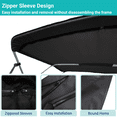 thumbnail image 6 of SavvyCraft™ 3 Bow Bimini Top Replacement Canvas 6ft L, 85"-90" W Black Color-with Storage Boot/without Frame, 6 of 8