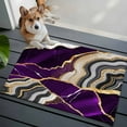thumbnail image 5 of Purple Marble Bathroom Rug Washable 2x3 Entryway Rug Non Slip Grey Gold Texture Vintage Farmhouse Art Front Door Mat Low Pile Indoor Doormat Throw Floor Carpet for Kitchen Bedroom Entrance, 5 of 8